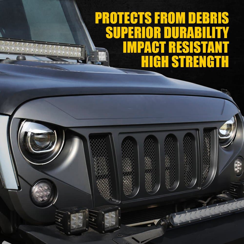Replacement Grille for Jeep Wrangler JL & Gladiator JT | Black Widow Series product image