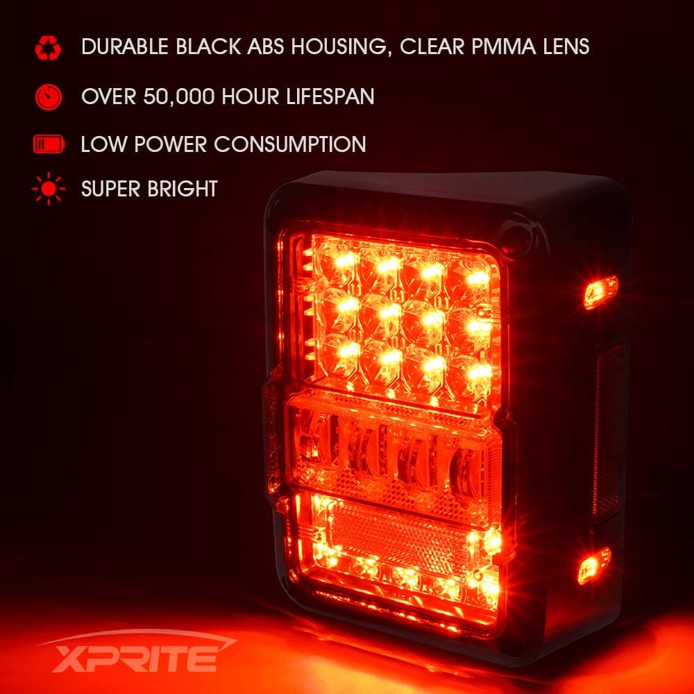 Xprite Jeep Wrangler JK LED Tail Lights | Destroyer Series