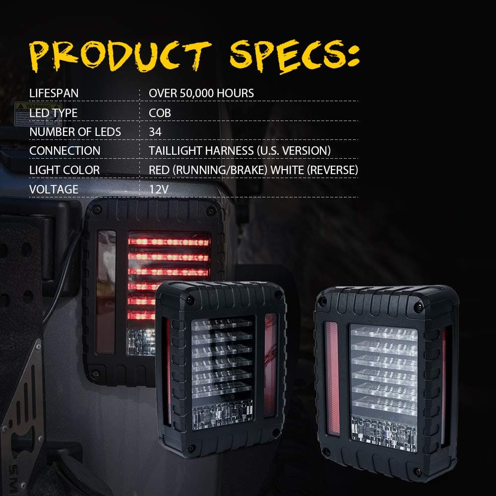 LED Tail Lights for Jeep Wrangler JK | Defender Series product image