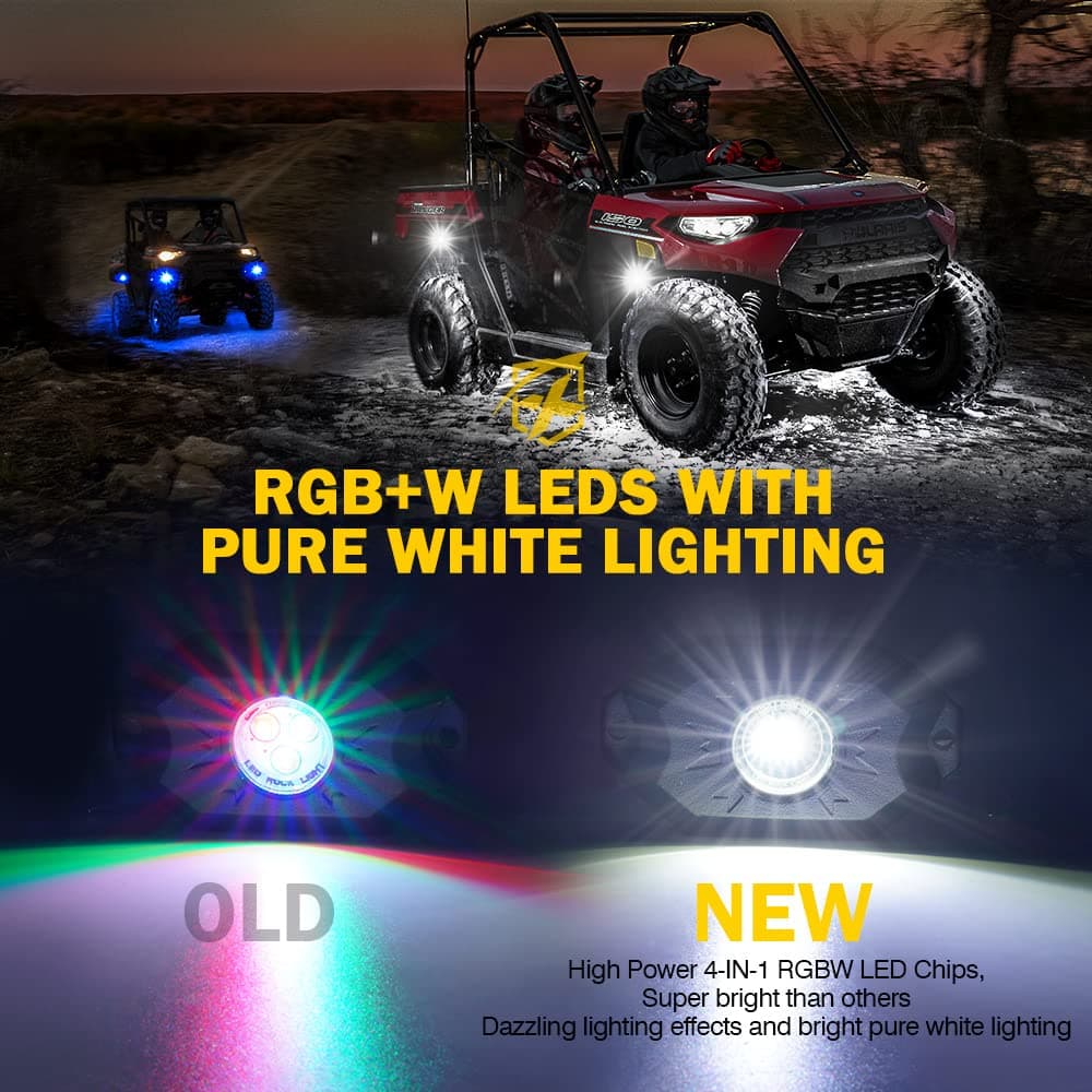 RGBW LED Rock Lights Kit with Bluetooth Control | Trophy Series product image