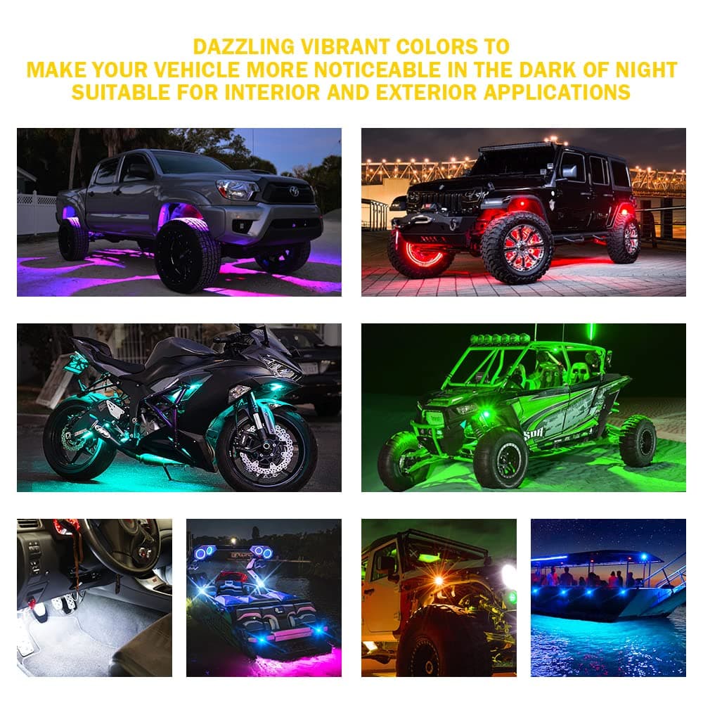 RGBW LED Rock Lights Kit with Bluetooth Control | Trophy Series product image