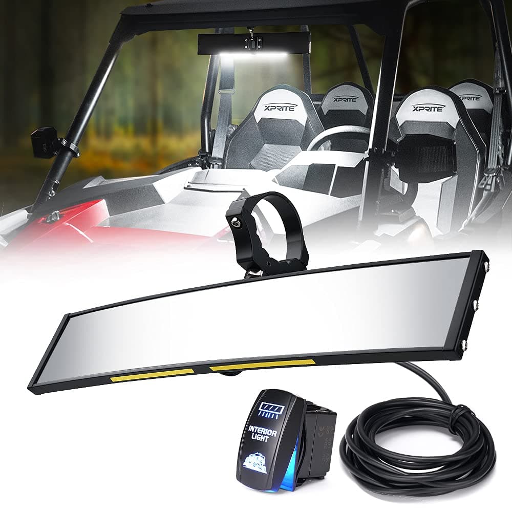 Curved UTV Rear View Mirror with LED Lights | Spirit Series product image