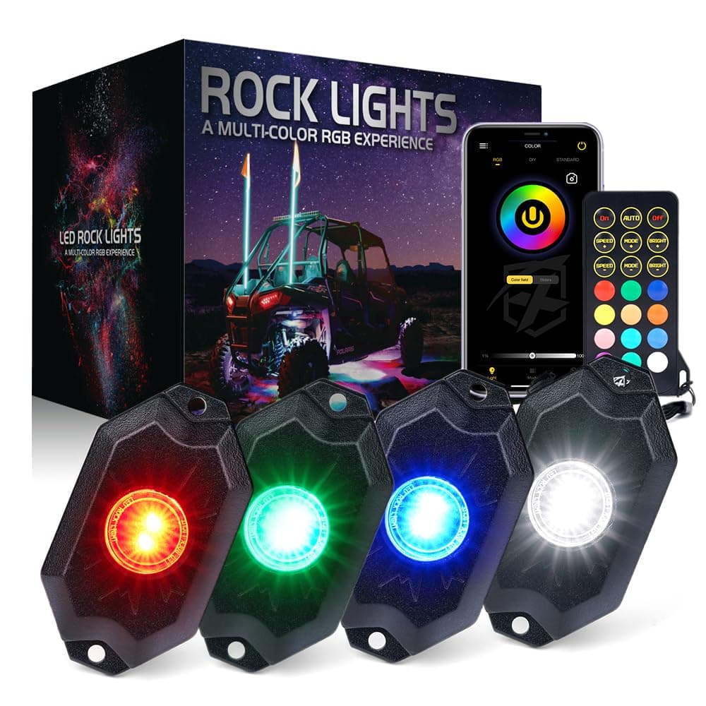 RGBW LED Rock Lights Kit with Bluetooth Control | Trophy Series product image