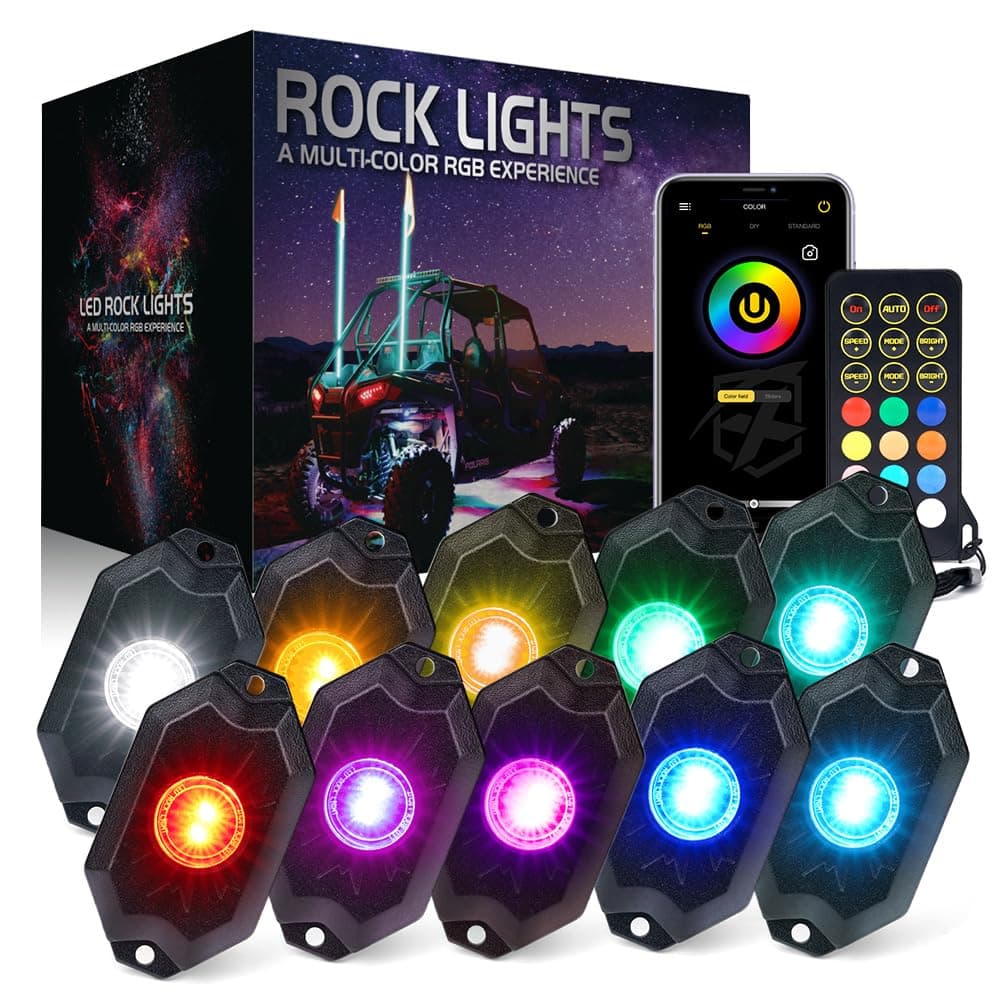 RGBW LED Rock Lights Kit with Bluetooth Control | Trophy Series product image