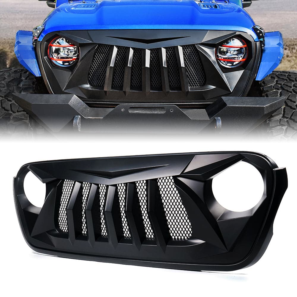 Xprite Replacement Grille for Jeep Wrangler JL & Gladiator JT | Black Widow Series
