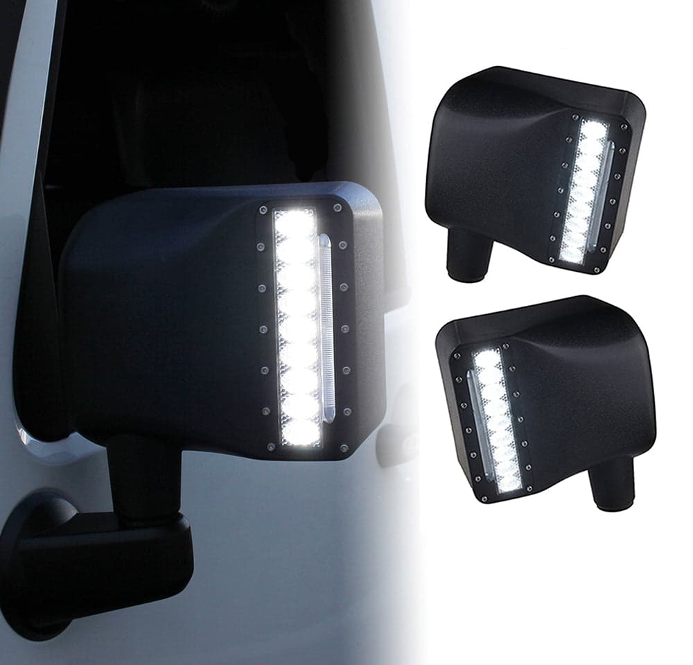 Jeep Wrangler JK Side Mirror Housing with LED Spotlight product image