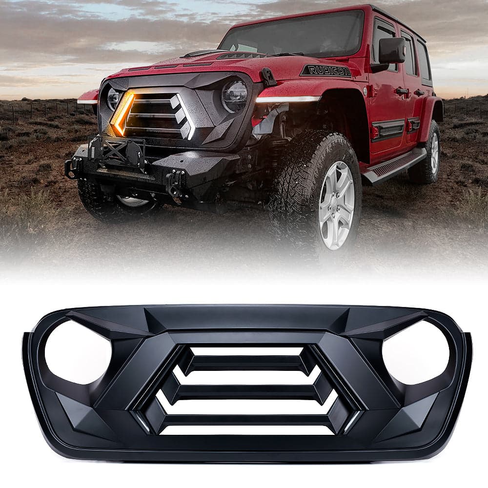 Xprite Angry Grille with Turn Signal for Jeep JL/JT | Vader Series