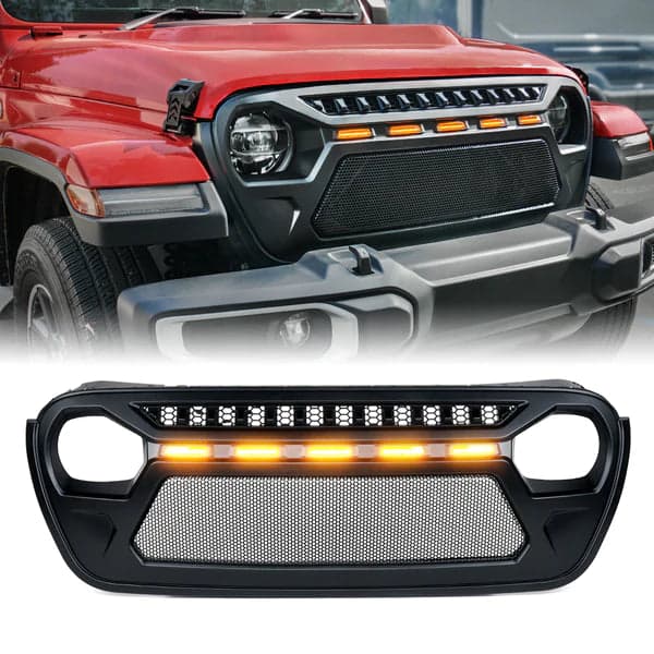 Xprite Grille with Amber LED Lights for Jeep JT/JL