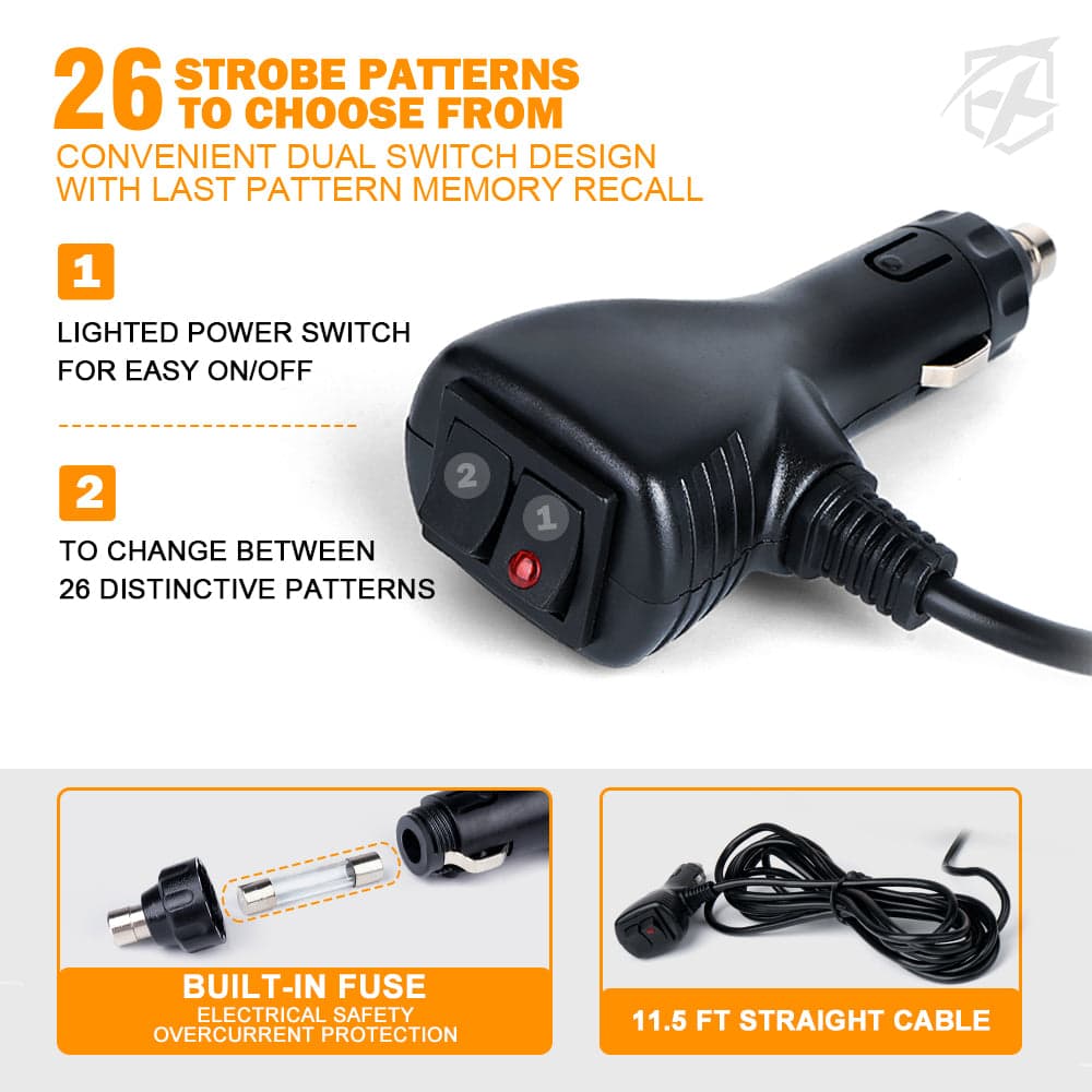 20" Dual LED Visor Windshield Strobe Lights | Elite Series product image