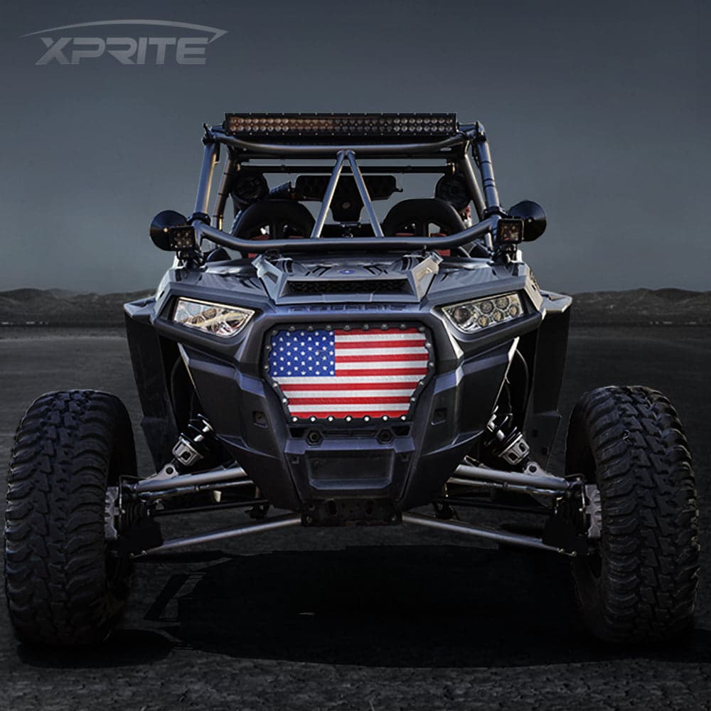 Black Steel Grille with U.S. Flag Mesh for 2014-2018 Polaris RZR XP4 1000 product image