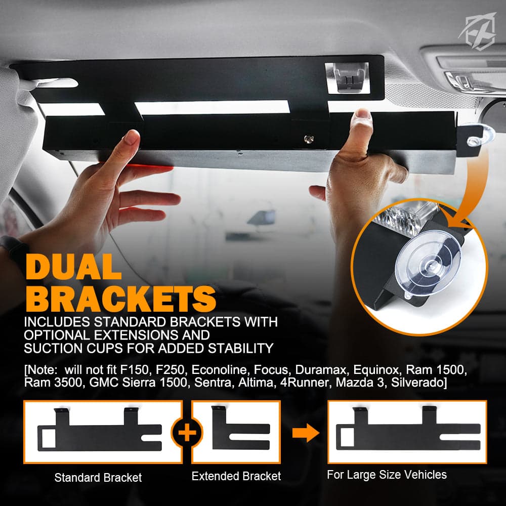 20" Dual LED Visor Windshield Strobe Lights | Elite Series product image