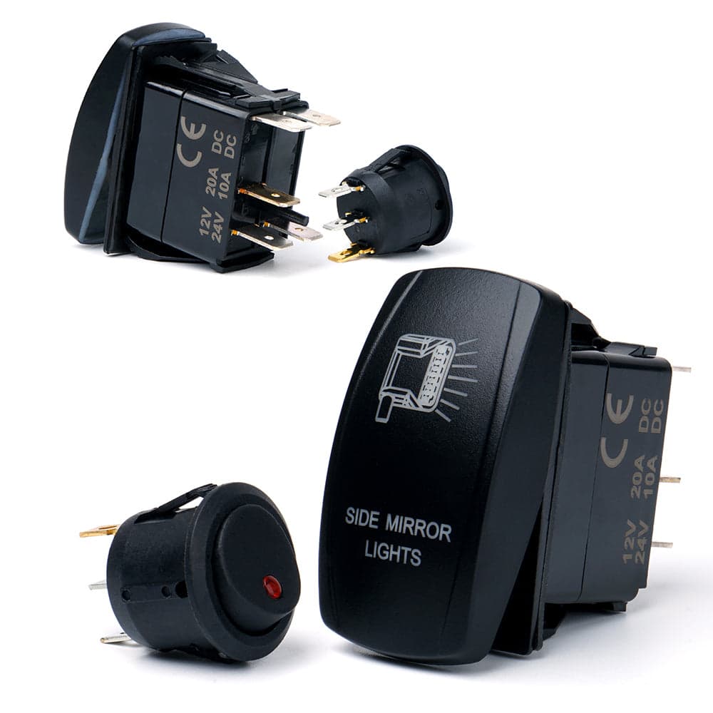 Jeep Wrangler JK Side Mirror Housing with LED Spotlight product image