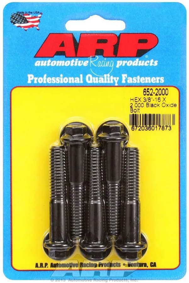 3/816 x 2.000 Hex Black Oxide Bolts