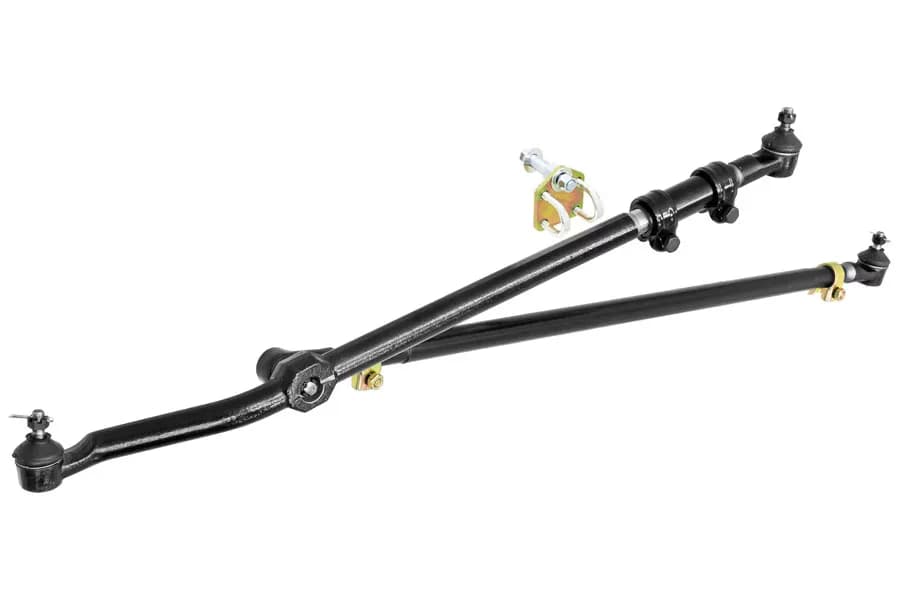 Currectlync Steering System 97-06 Wrangler TJ and LJ Unlimited/XJ/MJ Bolt-On Includes 1 1/4 Inch Diameter Tie Rod/Forged Drag Link HD Steering Stabilizer Shock Mounting Kit RockJock 4x4