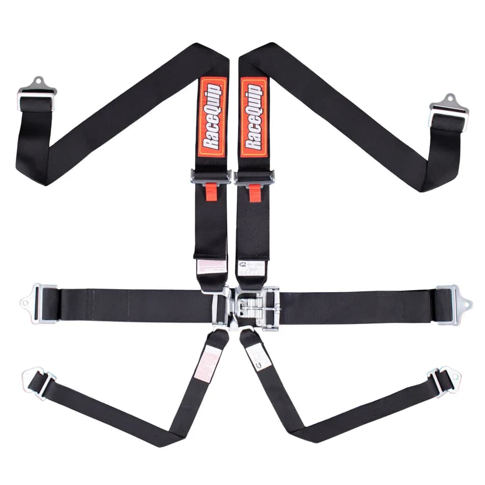 Latch & Link 6 Point Auto Racing Harness Set Sfi 16.1 Seat Belt Set Black