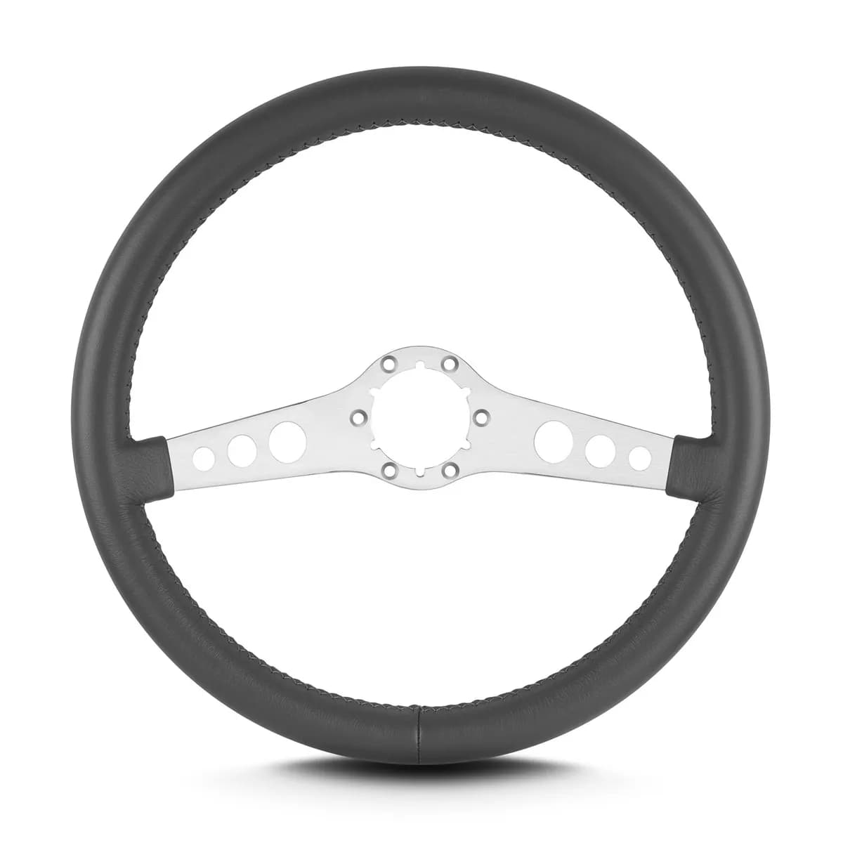 Lecarra SS Steering Wheel; Dark Grey; Brushed Spokes; 14 in. Standard Grip;