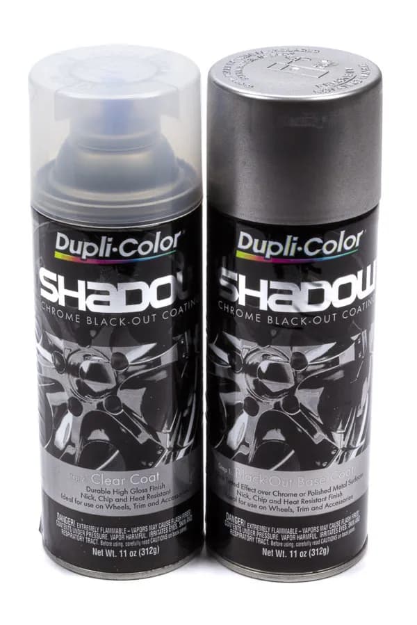 Chrome Blackout Coating; Black/Clear; 11 Oz. 2can Aerosol Kit
