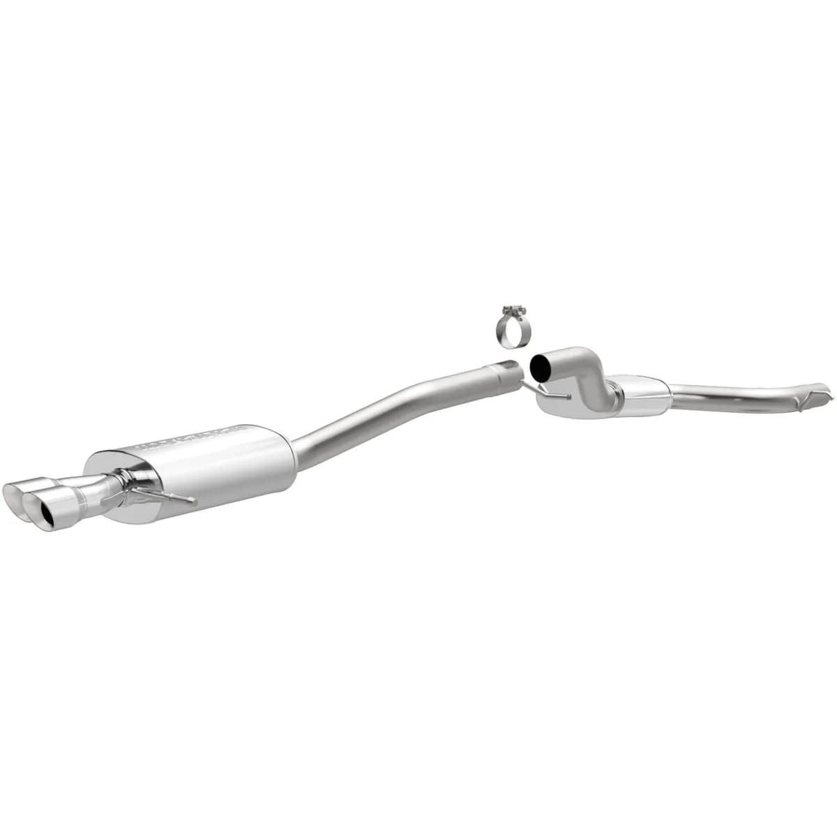 2012 Volkswagon Jetta Volkswagen Jetta Stainless Cat-Back System Performance Exhaust -4 2.0l Turbocharged 5 x 8 x 14in. Muffler; 4 x 9 x 11in. Resonator; 2.5in. Tubing; 3in. Polished Stainless Tips; Dual Straight Driver Side Rear Exit