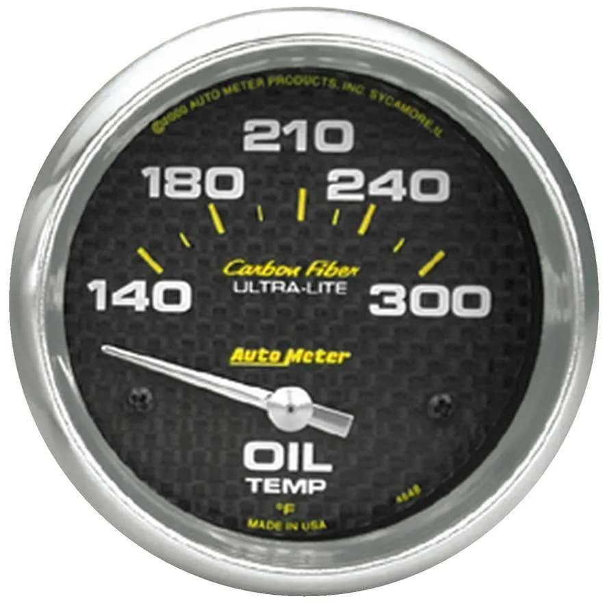 Gauge, Oil Temp, 2 5/8", 140-300?F, Electric, Carbon Fiber