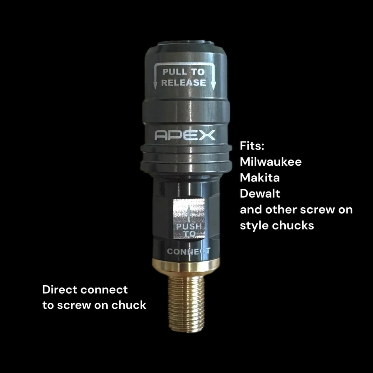 Apex Performance High Flow Push On Chuck for Milwaukee M12/M18 Compressors