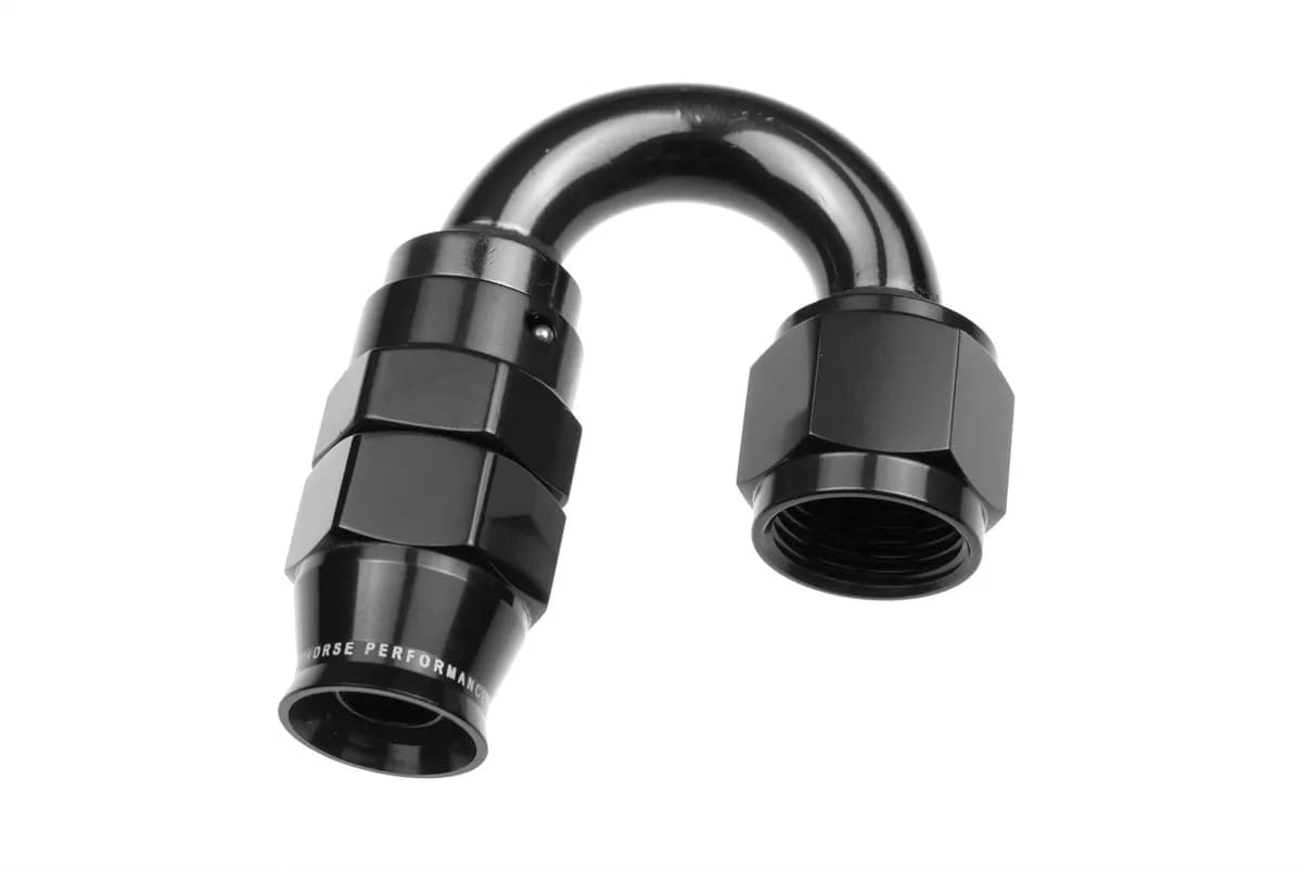 08 an 180 Degree Ptfe Reusable Hose End Black