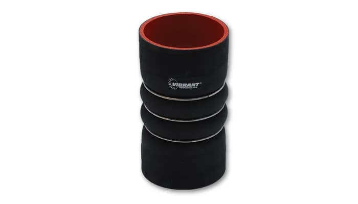 CAC Hose Coupler; 6 in. Hose ID; 6 in. Length; 3 Retaining Rings; 25 PSI Maximum Operating Pressure; 0.2 in. Wall Thickness; Black;