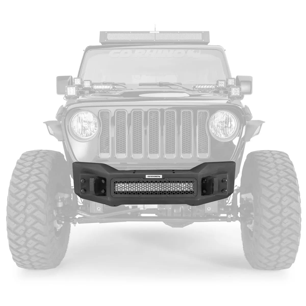 07c Wrangler/20c Gladiator Rockline Front Stubby Bumper Black Powdercoat Finish