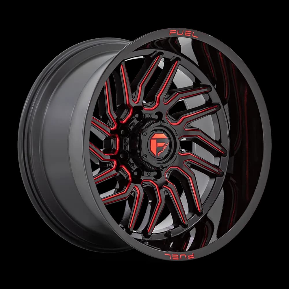 Fuel Wheels | Hurricane | Gloss Black Milled Red Tint
