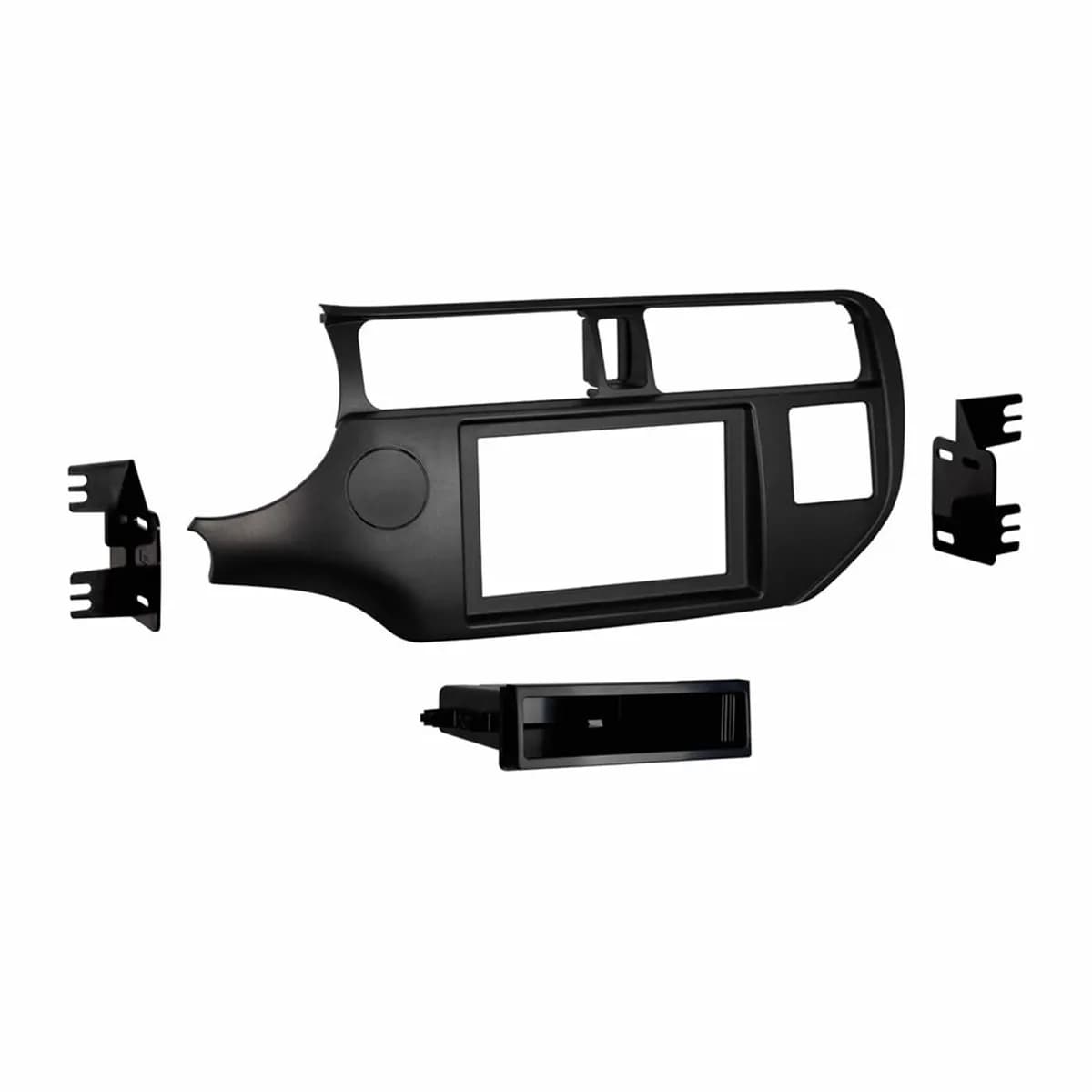 Radio Installation Kit; ISO DIN Radio Provision; w/Pocket; Matte Black;