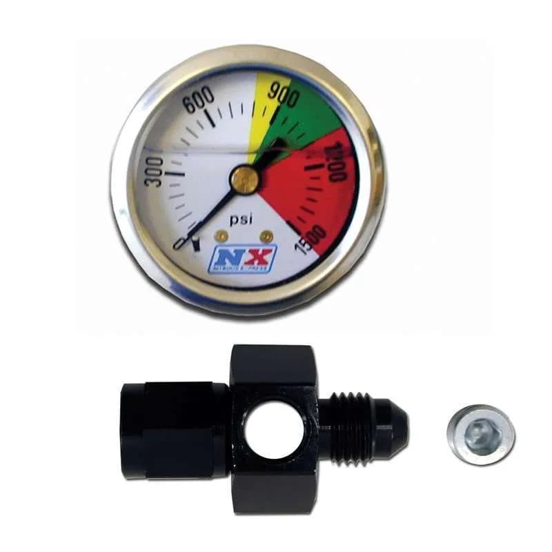 Nitrous Express - N2o Flo-Thru Pressure Gauge (0-1500 Psi) 4an - 15509