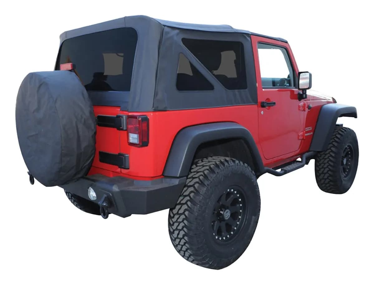 2007-2009 Wrangler JK w/ 2 Doors; Black Diamond; With Tinted Windows & Soft Upper Doors.