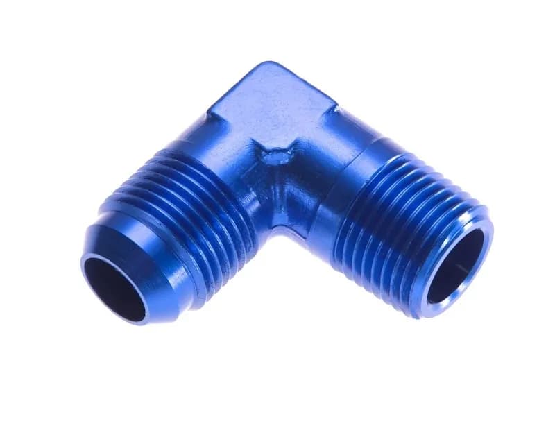 06 90 Degree Male Adapter to 08 (1/2) Npt Male Blue