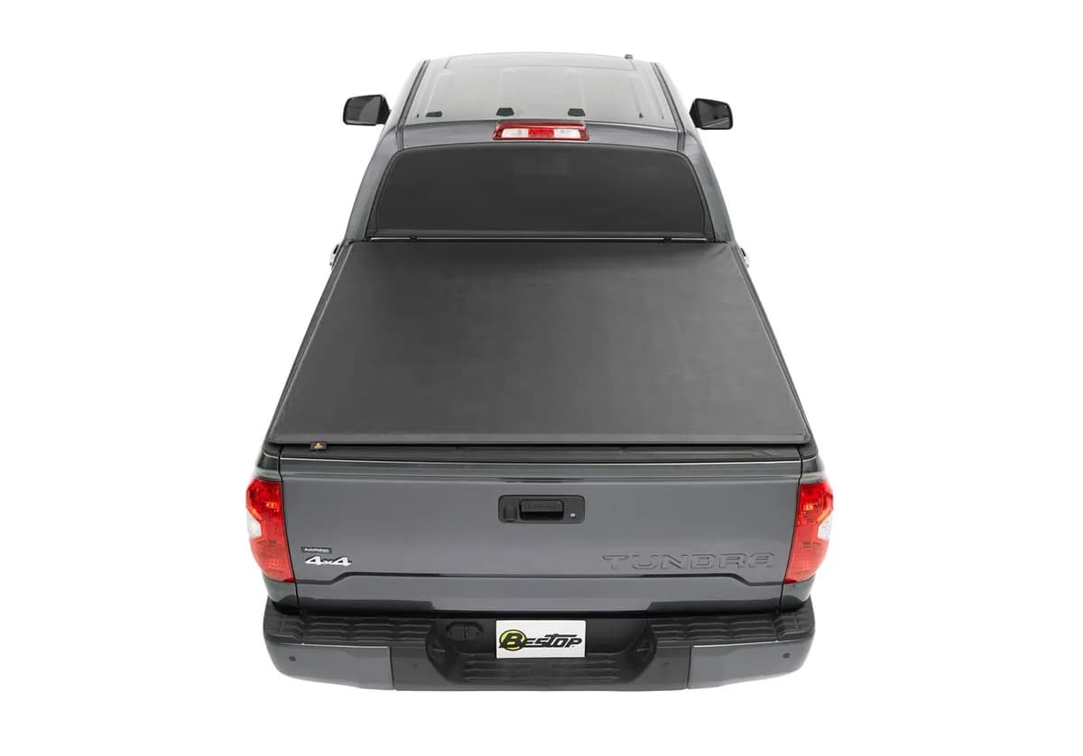 EZ-Roll SoftTonneau Cover For Toyota 2005-2023 Tacoma 5.0 Foot Black Tailgate Spoiler Not Included Bestop