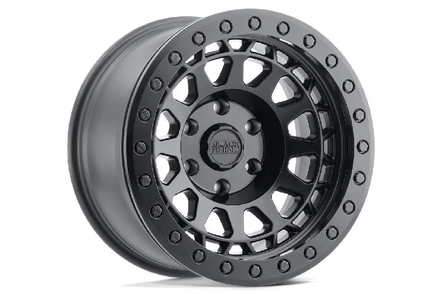 Wheel Pros Primm Series Beadlock Wheel 17X8.5 5X5 -38mm Offset Matte Black w/ Brass Bolts - JK/JL/JT