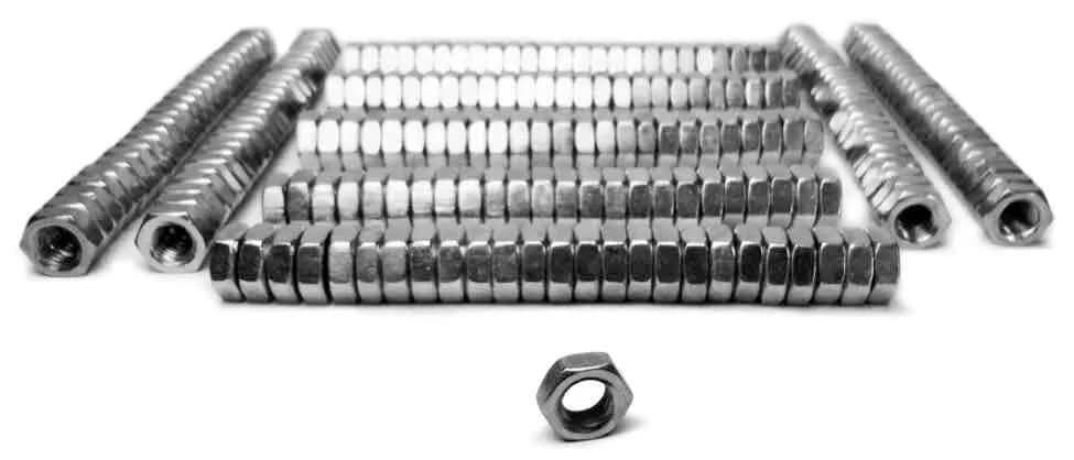 Nuts Bulk Jam 3/8-24 LH 225 Pack Grade 2 Plated Zinc Yellow