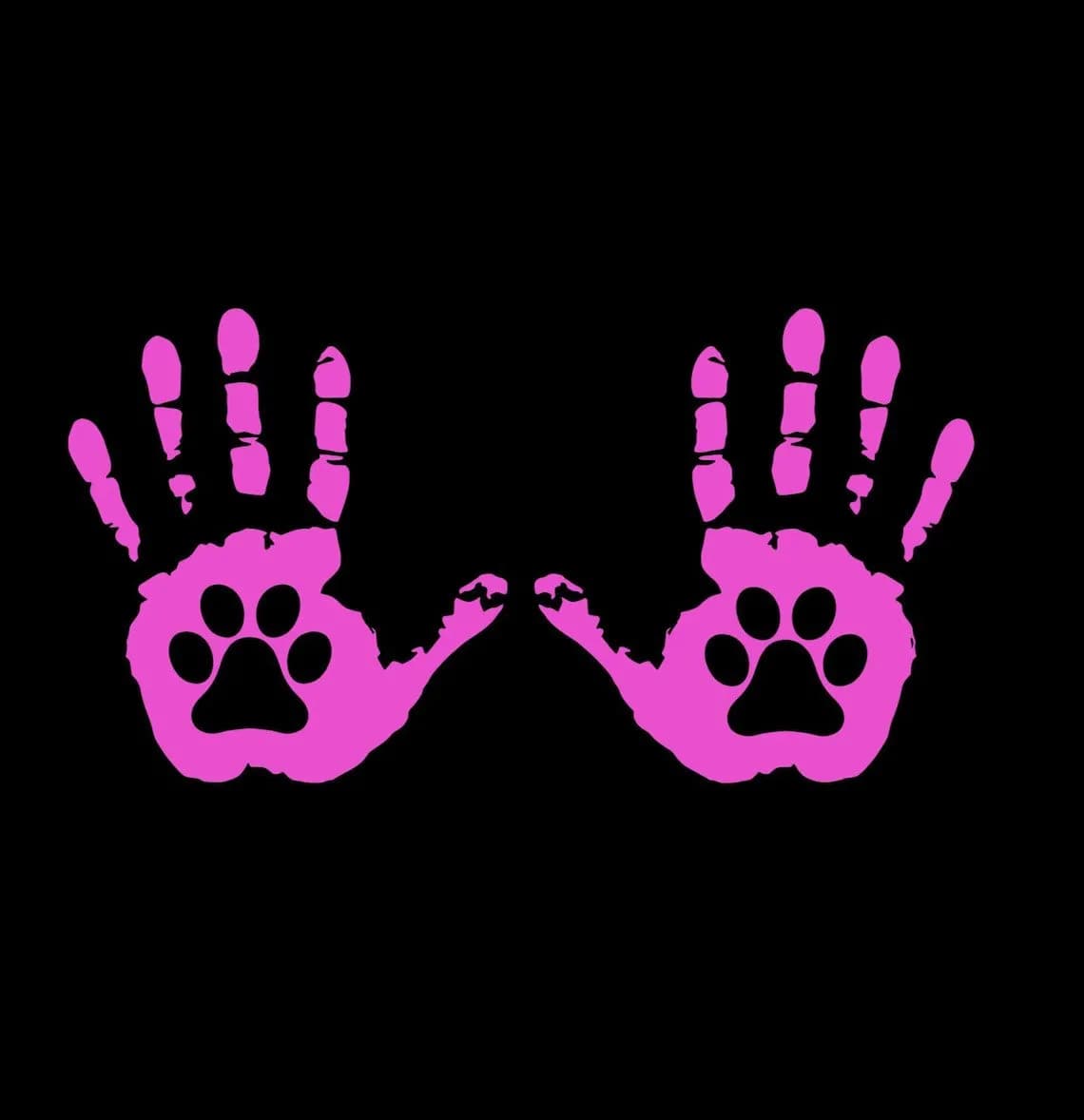 Hect Creations Hand Wave Paw Print Decal Set - Mirror Decals (2-Pack)