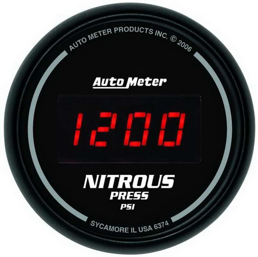 Gauge, Nitrous Pressure, 2 1/16", 1600psi, Digital, Black Dial w/ Red LED