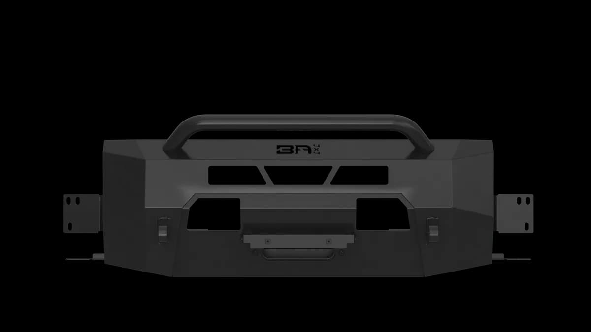 Front Winch Bumper; 3/16 in. Steel Plate; 1/4 Winch Mount; Textured Black Powder Coat;