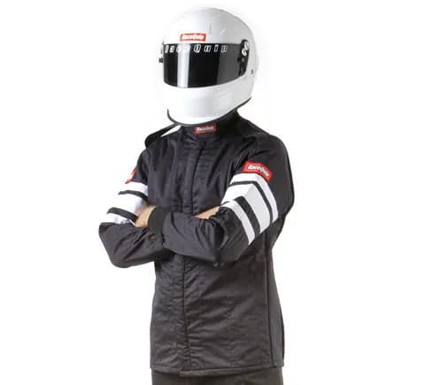 Multi Layer Racing Driver Fire Suit Jacket; Sfi 3.2a/ 5 ; Black Medtall