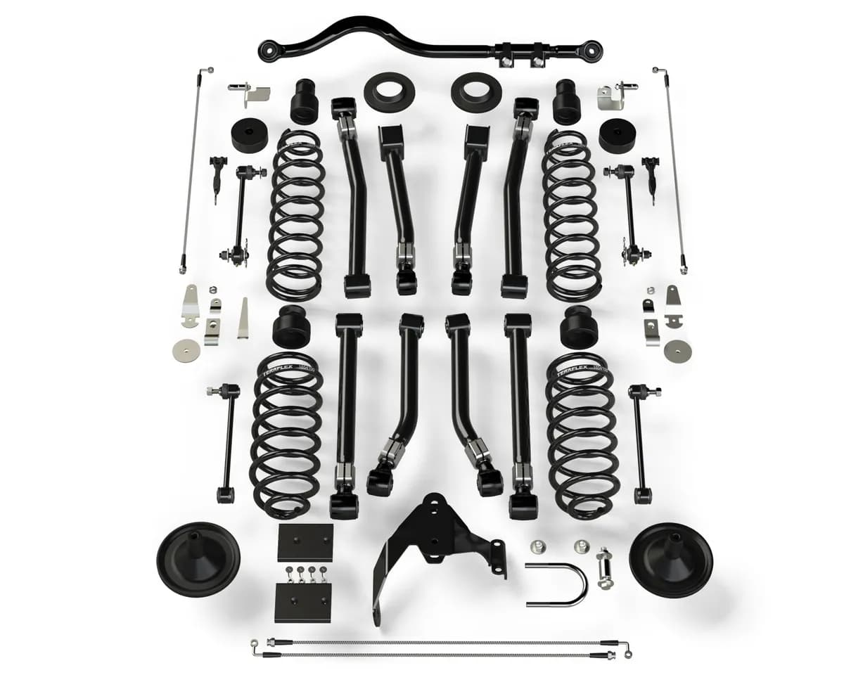 0718 Wrangler 4DR 4in Lift Kit W/8 Alpine Flexarms & Track Bar