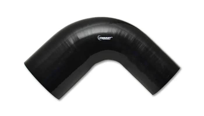 90 Degree Reducer Hose Coupler; 2.5 in. Inlet ID; 3 in. Outlet ID; 4 in. Leg Length From Tangent; 3 in. Centerline Radius; 35 PSI Maximum Operating Pressure; Black;