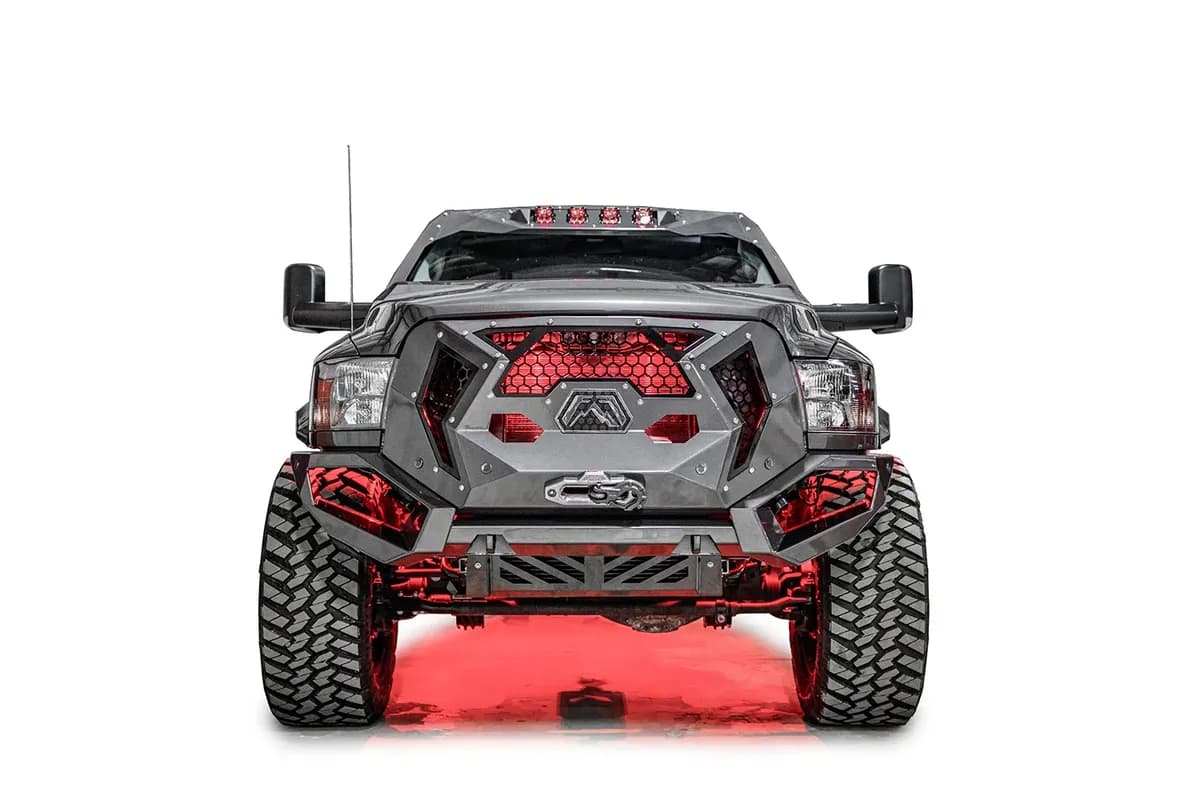 Grumper Grill/Front Bumper; 2 Stage Black Powder Coated; Combines Both Grille And Bumper;