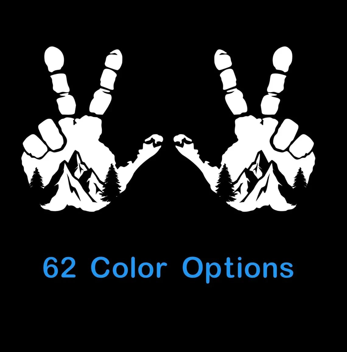 Hect Creations Hand Wave Peace Mountains Jeep Mirror Decals (Set of 2)