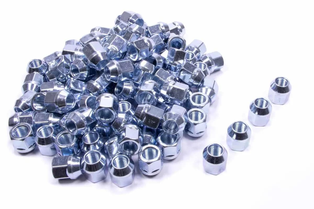 Acorn Bulge Open End Lug Nut 13/16" Hex 1/2"-20 Zinc Bulk 90088