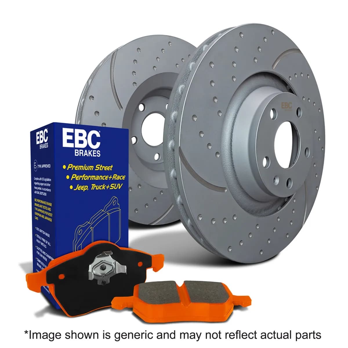 S8 Kits Orangestuff and GD Rotors; Front; FMSI Pad No. D1405; Vented; 5 Bolt Holes; 380mm Dia.; 55mm Height; 34mm Thick;