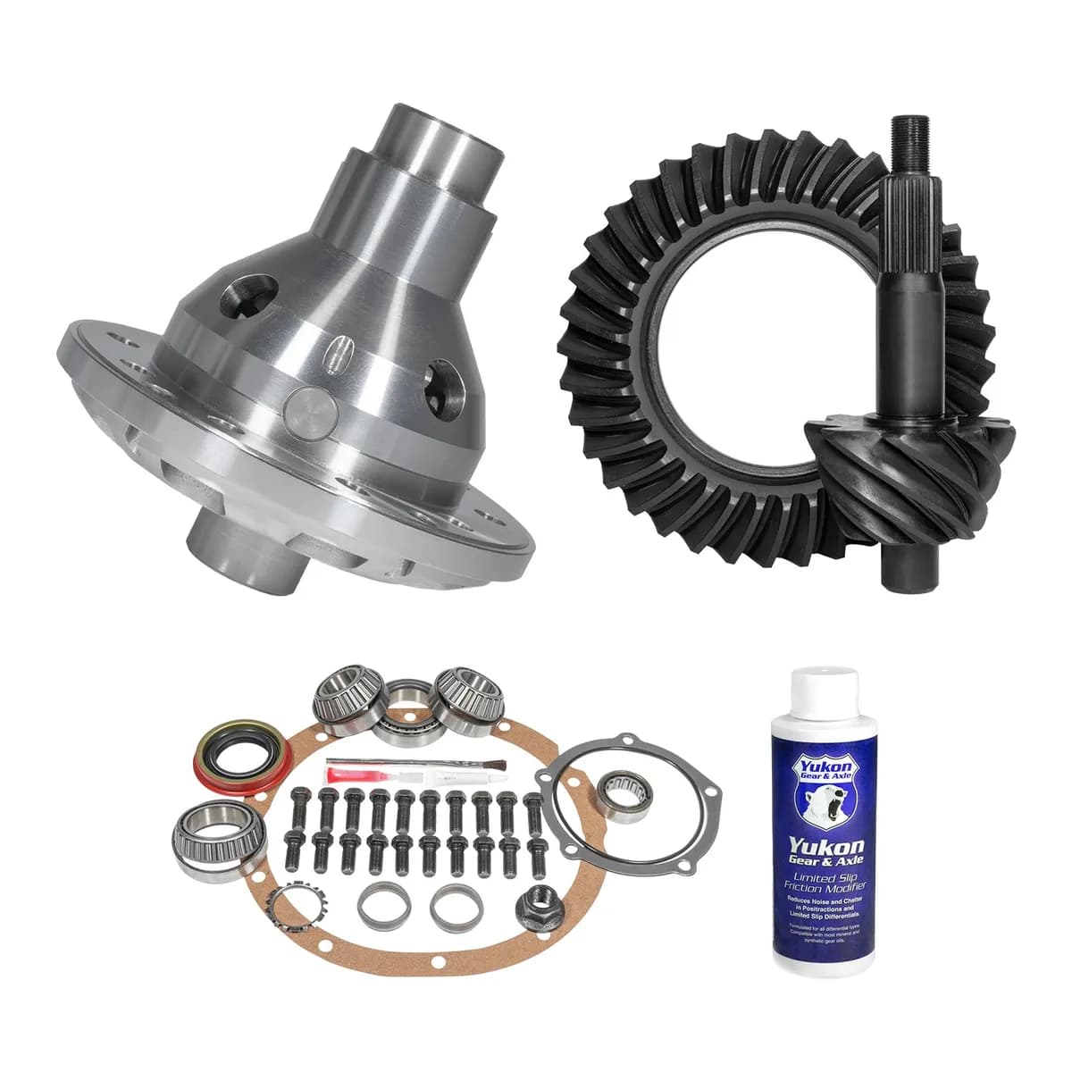 Muscle Car Limited Slip & Re-Gear Kit For Ford 9 28 Spline 3.89 Ratio 9.0 Inch Ford Rear 3.89 Ratio R&P Gear/ Install Kit Package With 28 Spline T/L Posi (2.89 Inch Do/ OE Support) Yukon Gear