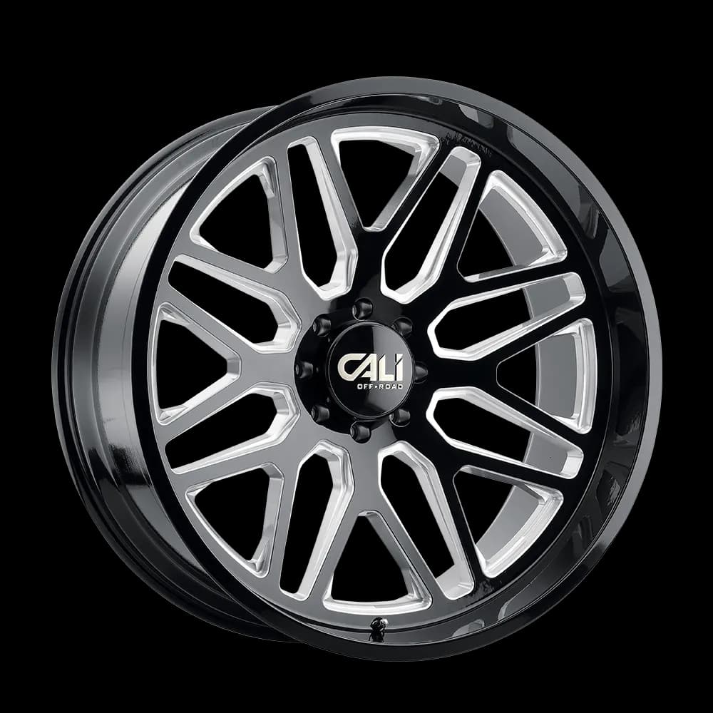 Cast Aluminum Wheels Invader 9115 GB-M 22x12 Milled Gloss Black 6 On 139.7 Bolt Pattern -51 Offset Cali Offroad Wheels