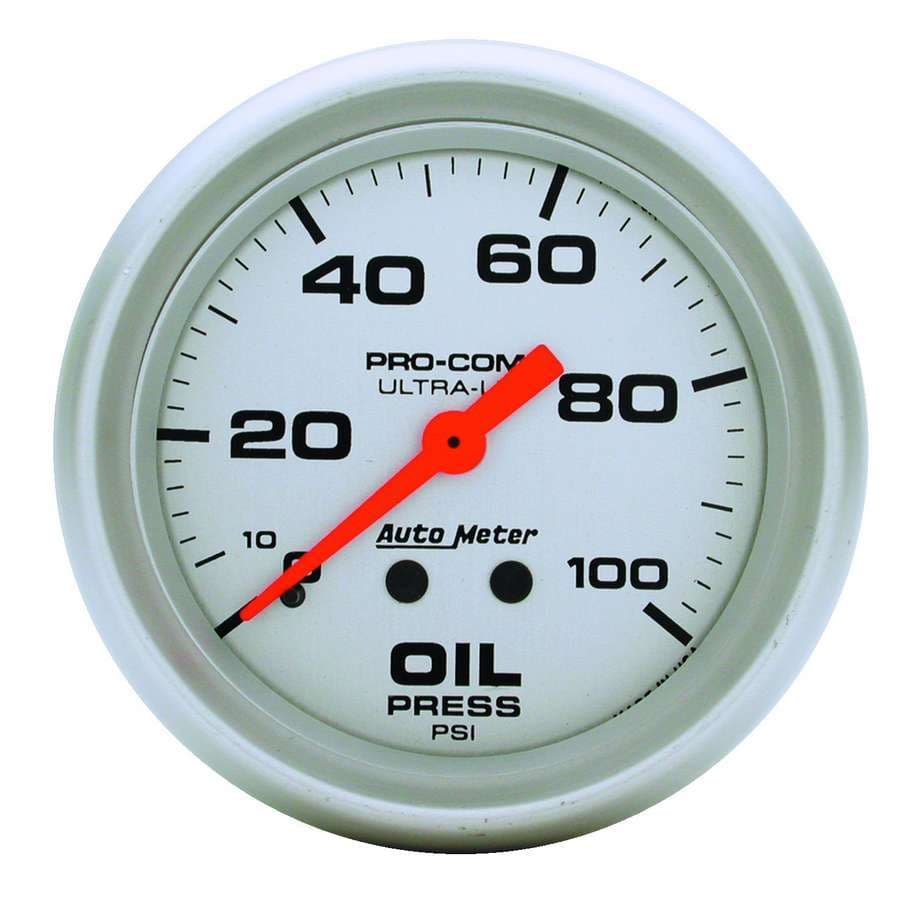 AutoMeter Gauge, Oil Pressure, 2 5/8", 100psi, Mechanical, Ultra-Lite