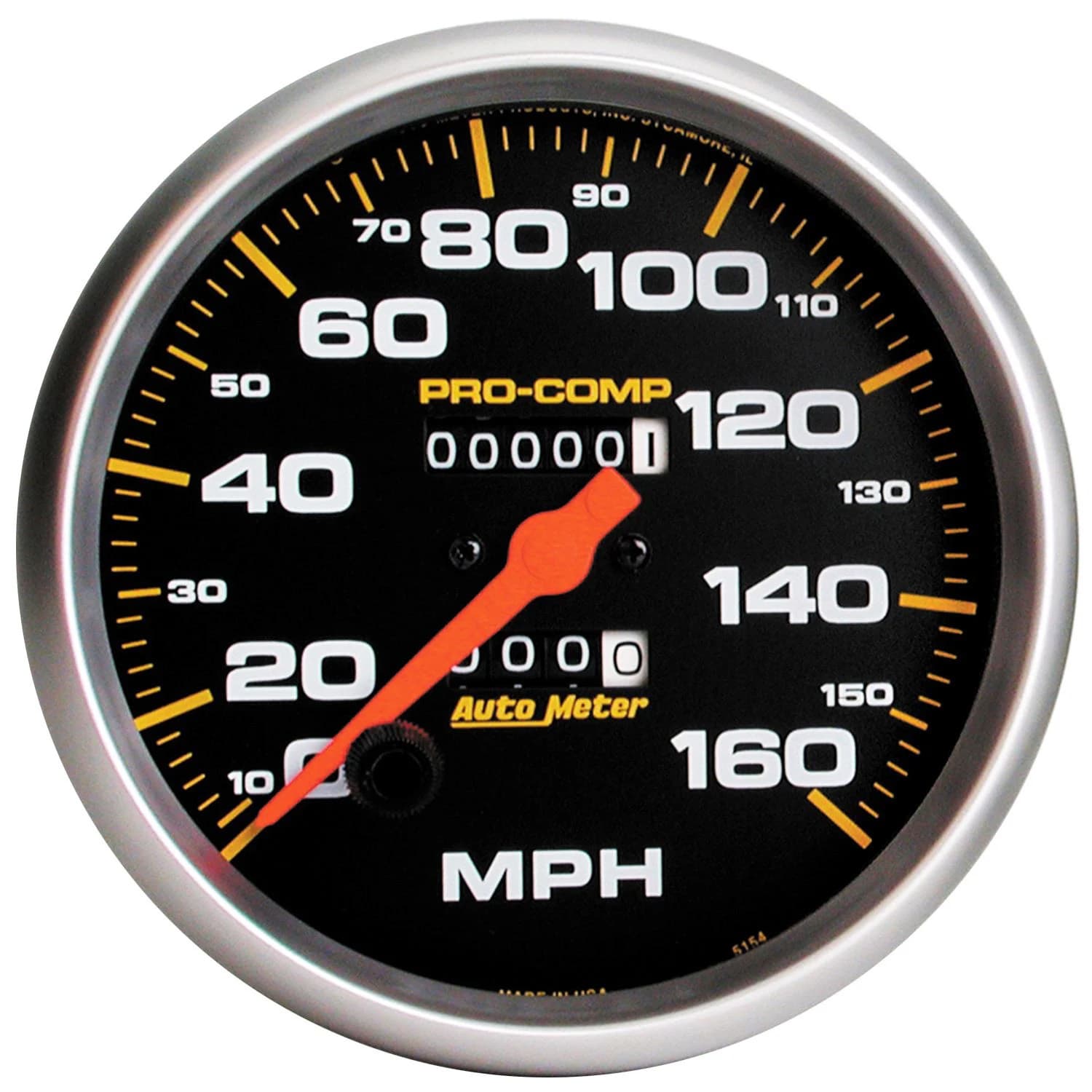 AutoMeter Gauge, Speedometer, 5", 160mph, Mechanical, Pro-Comp
