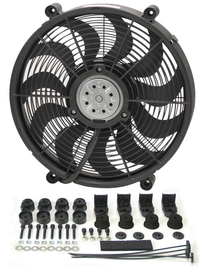 Derale 17 High Output Single RAD Pusher/Puller Fan with Premium Mount Kit